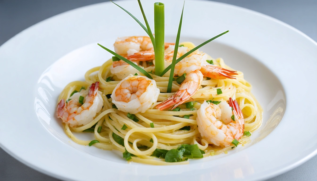 tagliolini con gamberi e lemongrass